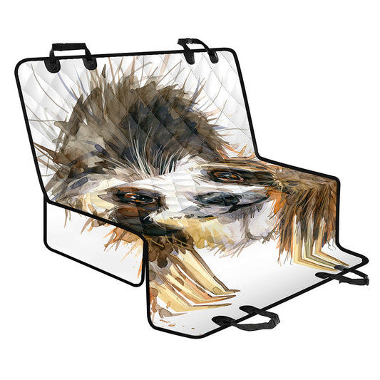 Watercolor Sloth Print Pet Car Back Seat Cover