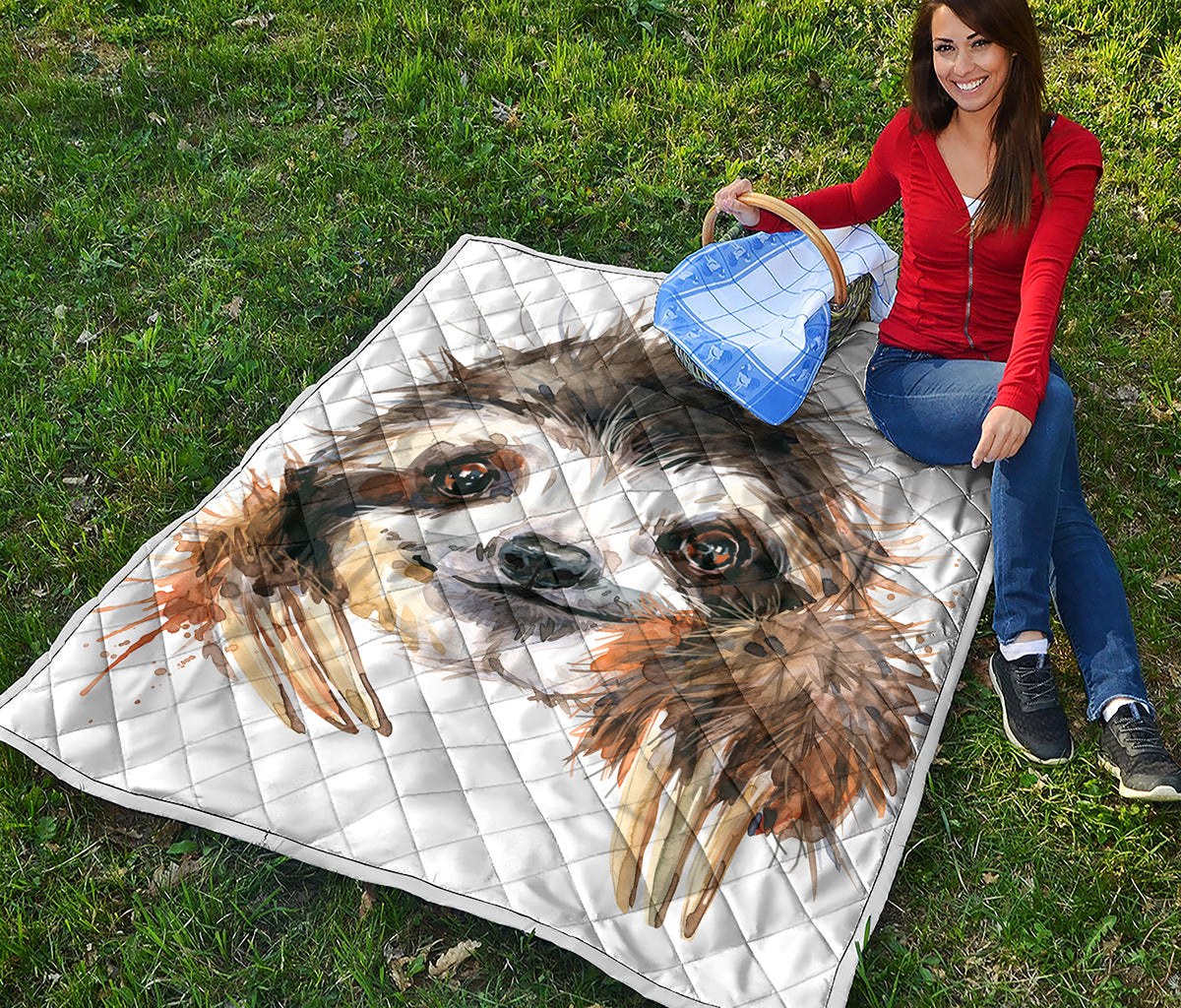 Watercolor Sloth Print Quilt