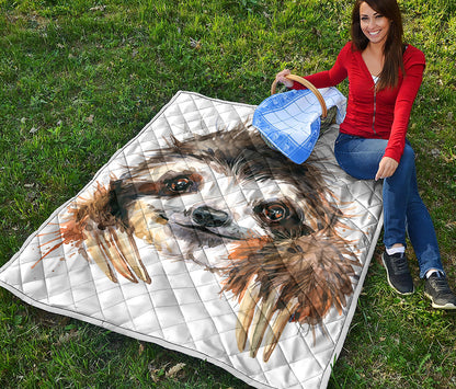 Watercolor Sloth Print Quilt