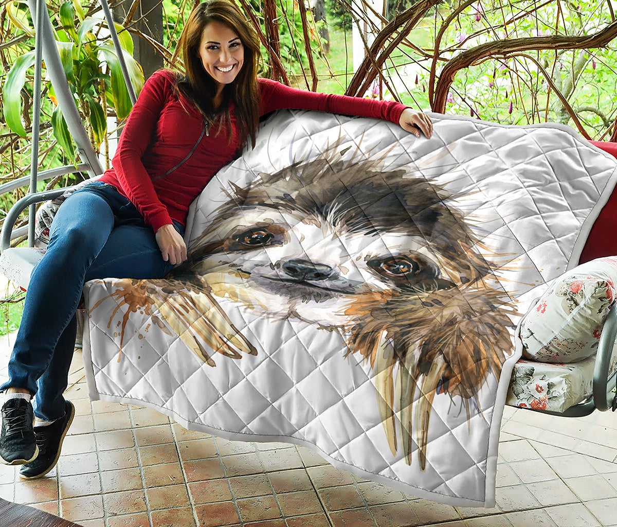 Watercolor Sloth Print Quilt