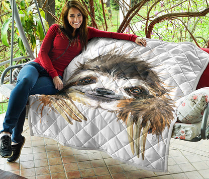 Watercolor Sloth Print Quilt