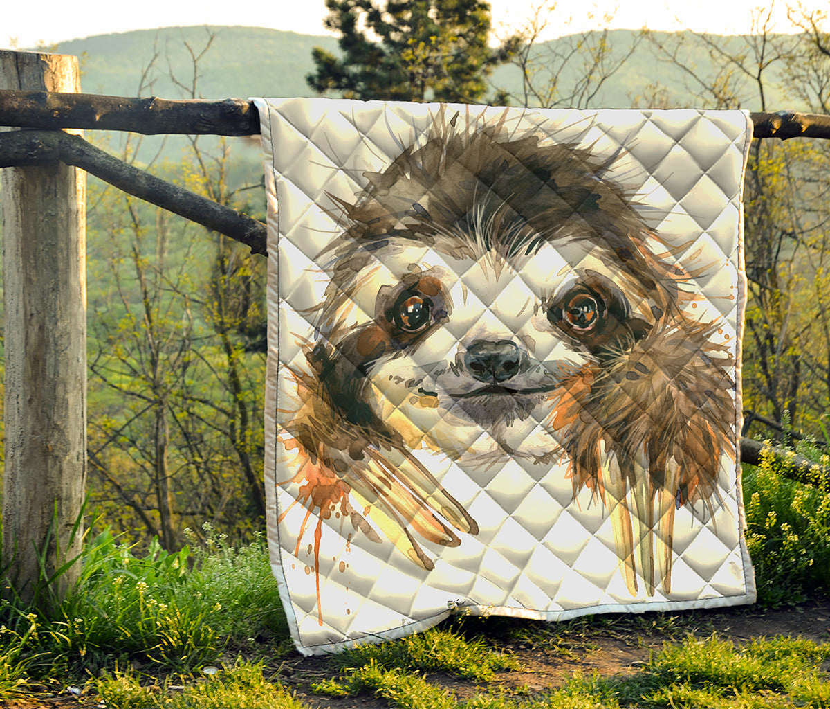 Watercolor Sloth Print Quilt