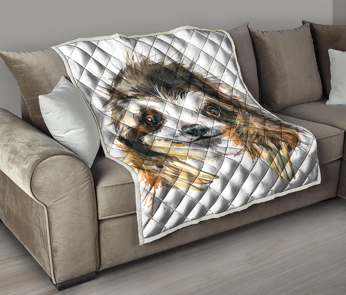 Watercolor Sloth Print Quilt
