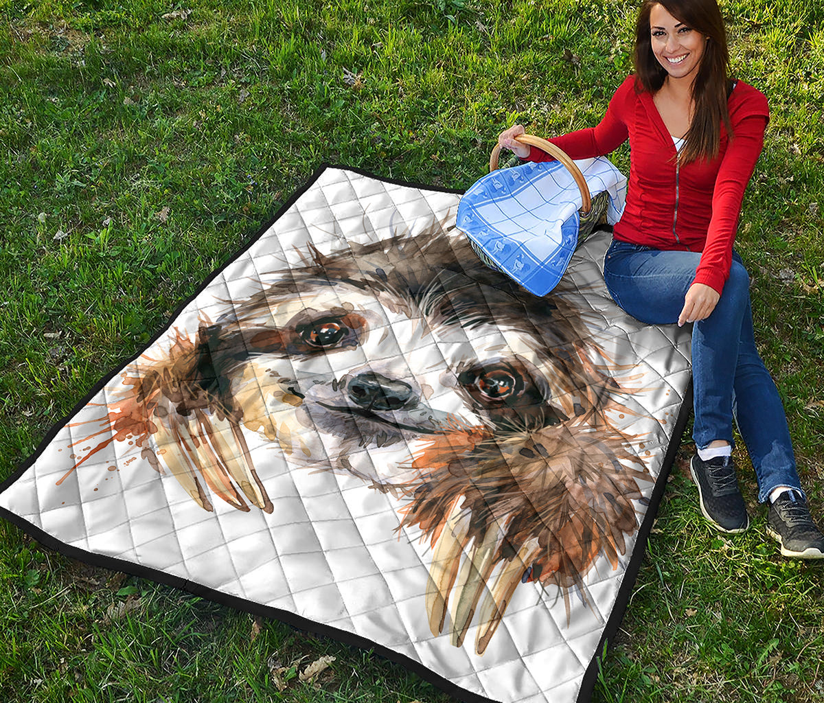 Watercolor Sloth Print Quilt