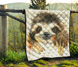 Watercolor Sloth Print Quilt