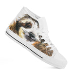 Watercolor Sloth Print White High Top Shoes