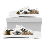 Watercolor Sloth Print White Low Top Shoes