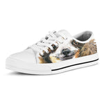 Watercolor Sloth Print White Low Top Shoes