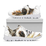 Watercolor Sloth Print White Sneakers