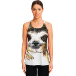 Watercolor Sloth Print Women's Racerback Tank Top
