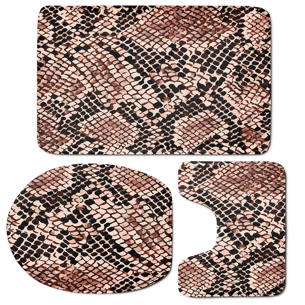 Watercolor Snakeskin Print 3 Piece Bath Mat Set