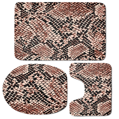 Watercolor Snakeskin Print 3 Piece Bath Mat Set