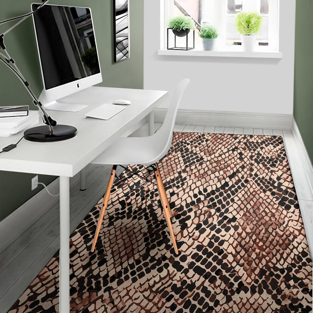 Watercolor Snakeskin Print Area Rug