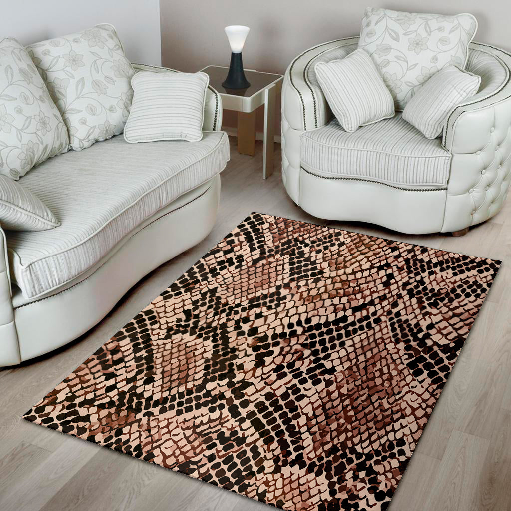 Watercolor Snakeskin Print Area Rug