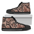 Watercolor Snakeskin Print Black High Top Sneakers