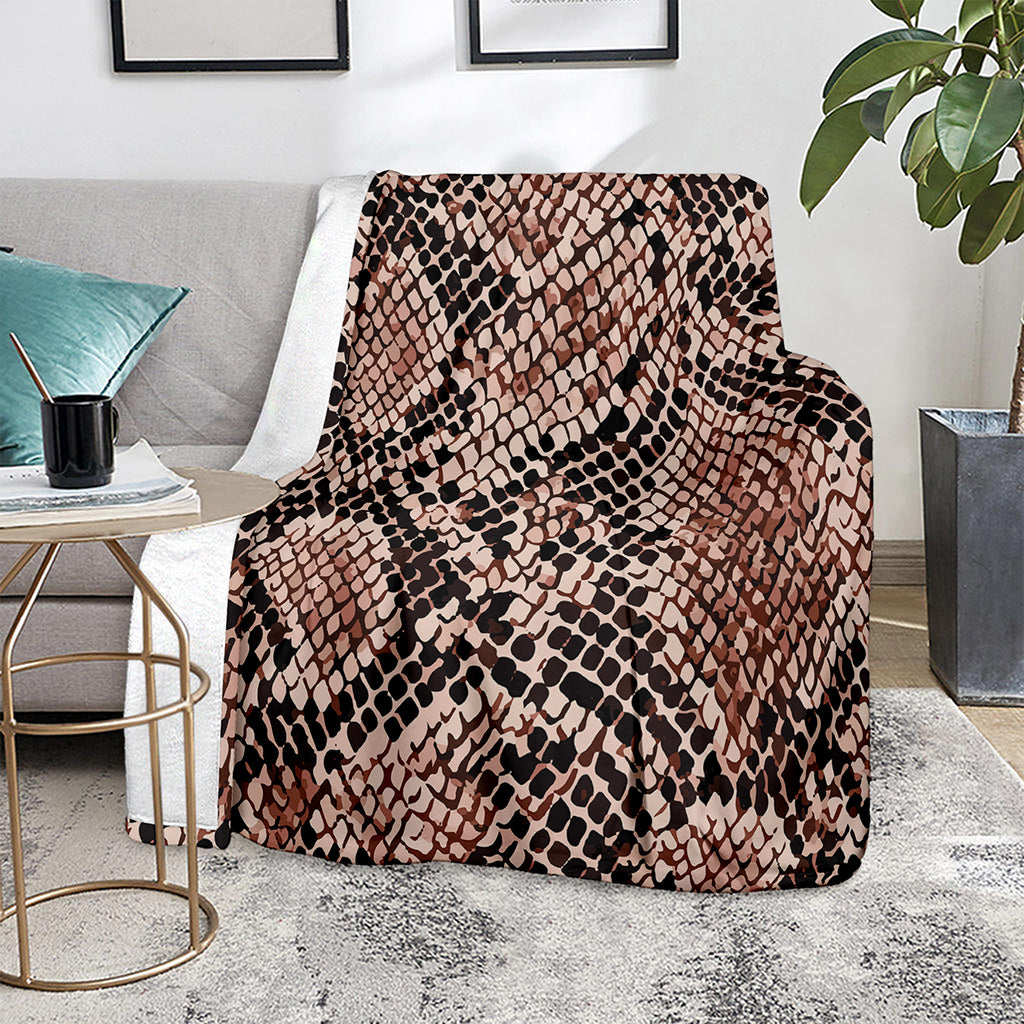 Watercolor Snakeskin Print Blanket