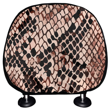 Watercolor Snakeskin Print Car Headrest Covers