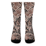 Watercolor Snakeskin Print Crew Socks