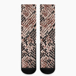 Watercolor Snakeskin Print Crew Socks