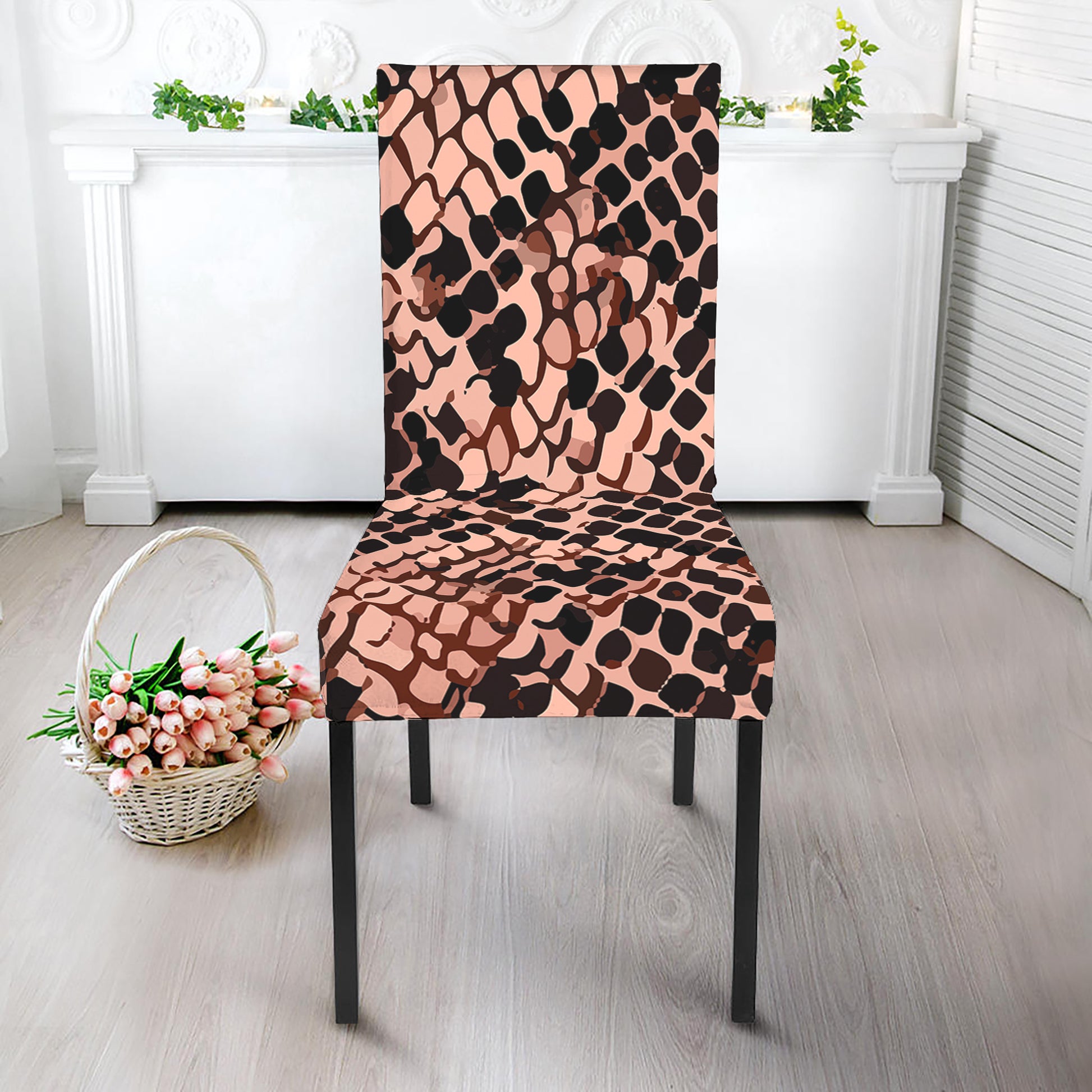 Watercolor Snakeskin Print Dining Chair Slipcover