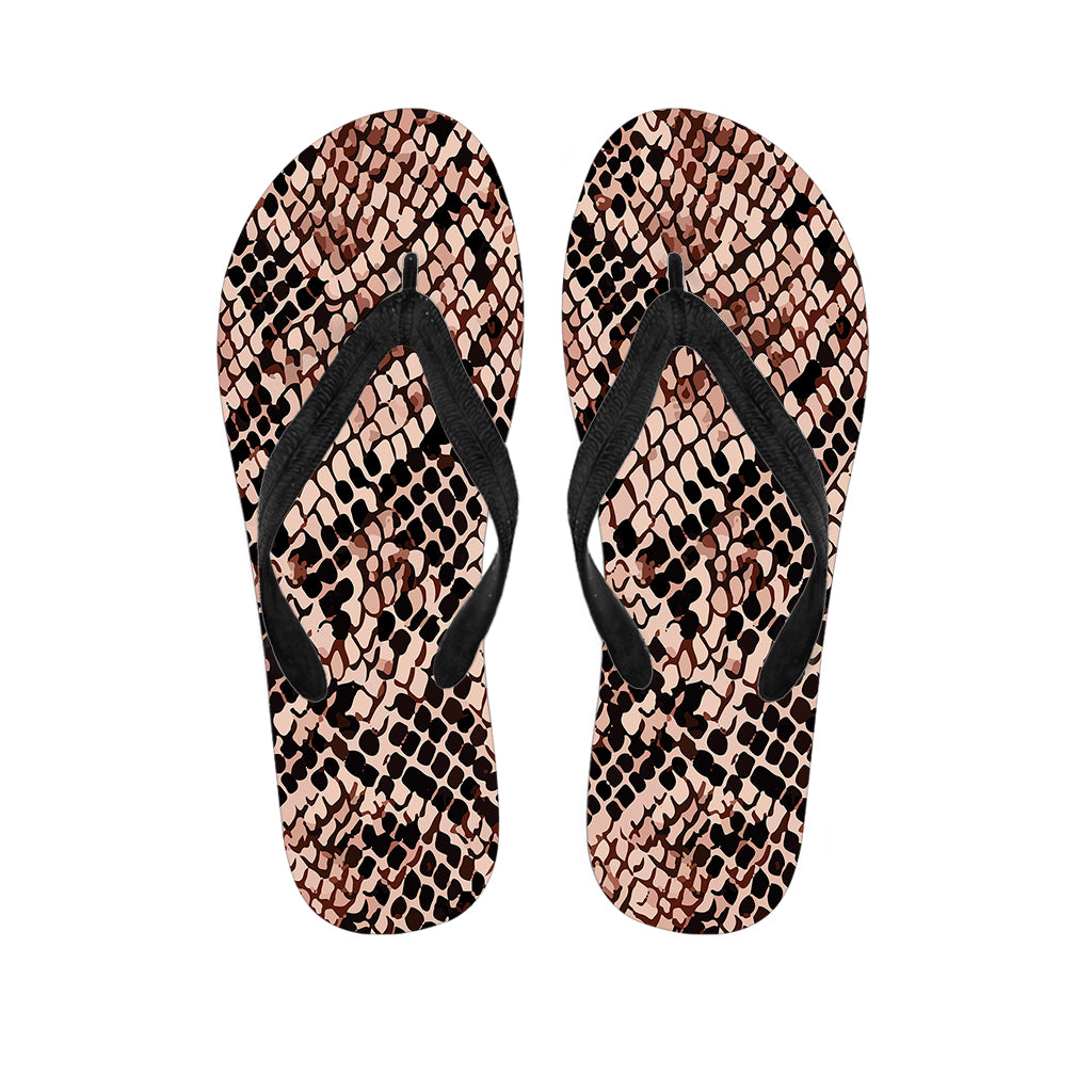 Watercolor Snakeskin Print Flip Flops