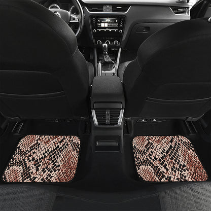 Watercolor Snakeskin Print Front and Back Car Floor Mats