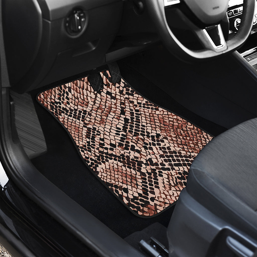 Watercolor Snakeskin Print Front and Back Car Floor Mats
