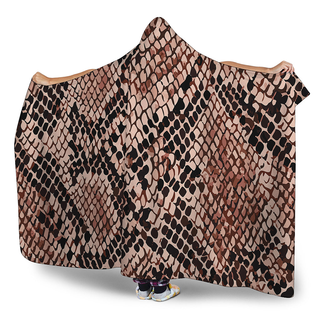 Watercolor Snakeskin Print Hooded Blanket