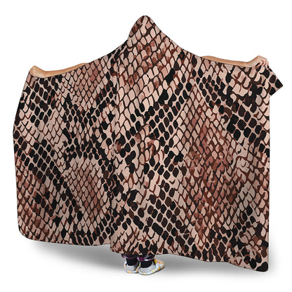 Watercolor Snakeskin Print Hooded Blanket