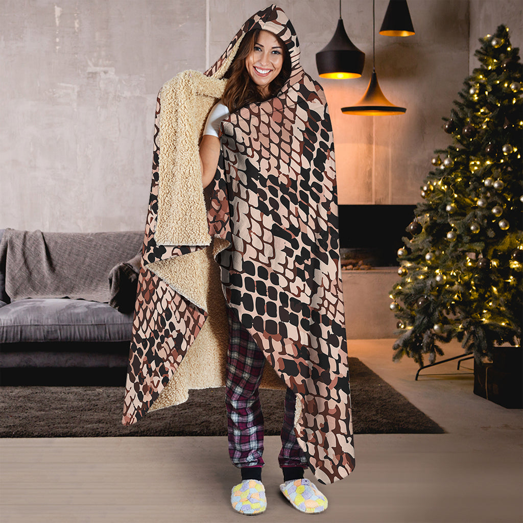 Watercolor Snakeskin Print Hooded Blanket