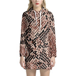 Watercolor Snakeskin Print Hoodie Dress