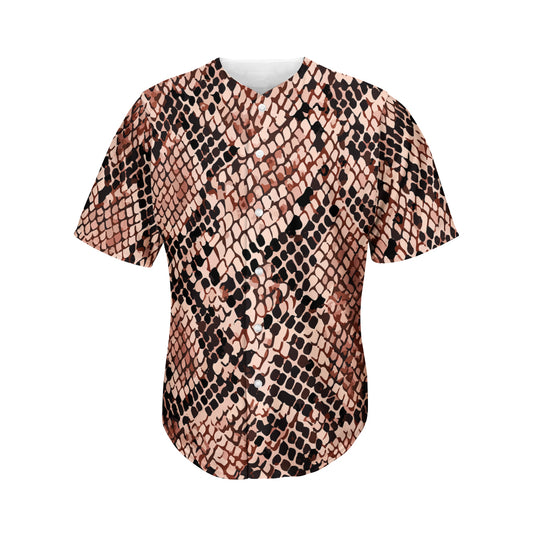 Watercolor Snakeskin Print Men's Baseball Jersey