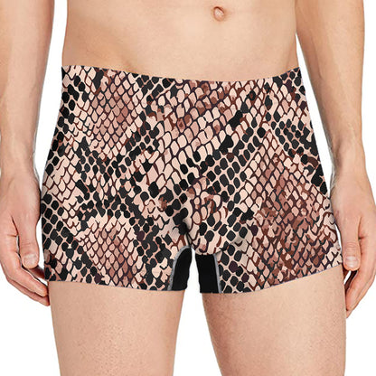 Watercolor Snakeskin Print Men's Boxer Briefs