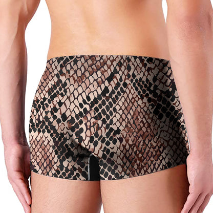 Watercolor Snakeskin Print Men's Boxer Briefs
