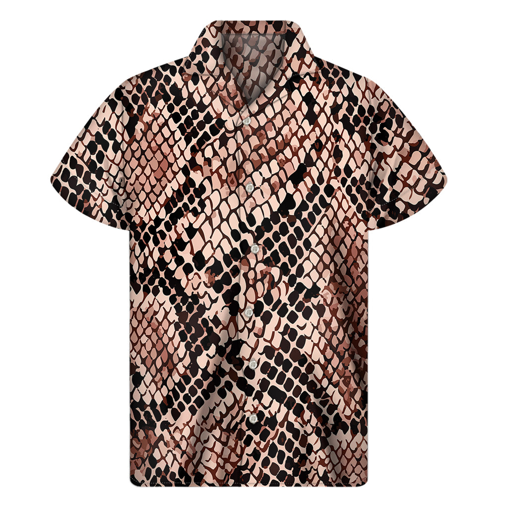 Watercolor Snakeskin Print Men's Short Sleeve Shirt