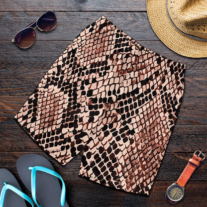 Watercolor Snakeskin Print Men's Shorts