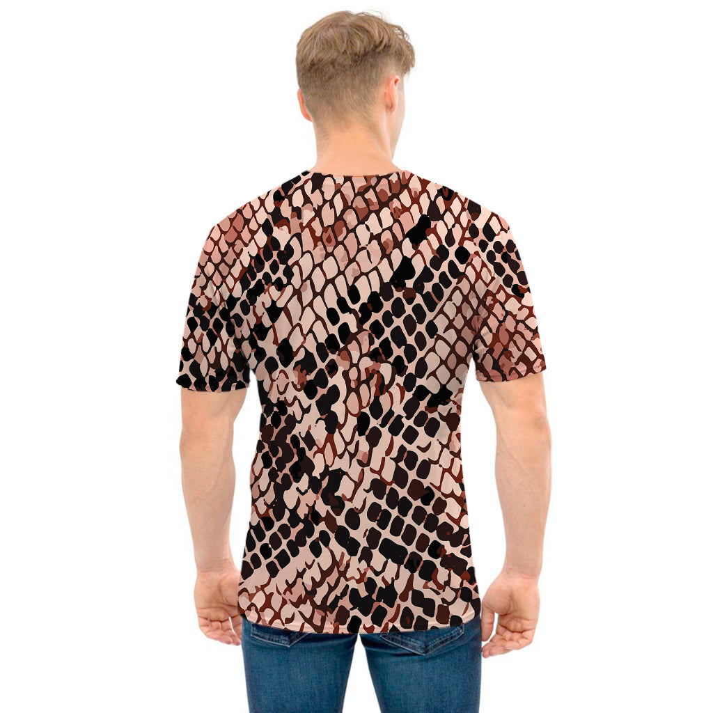 Watercolor Snakeskin Print Men's T-Shirt