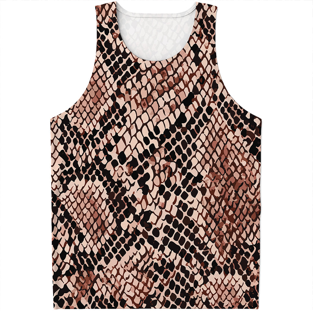 Watercolor Snakeskin Print Men's Tank Top
