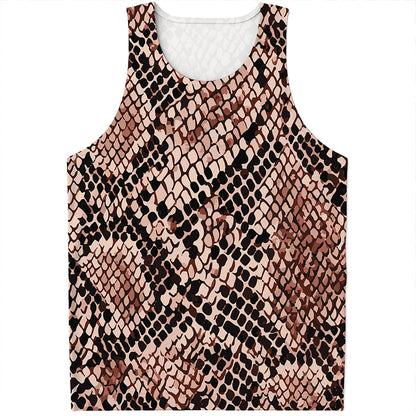 Watercolor Snakeskin Print Men's Tank Top