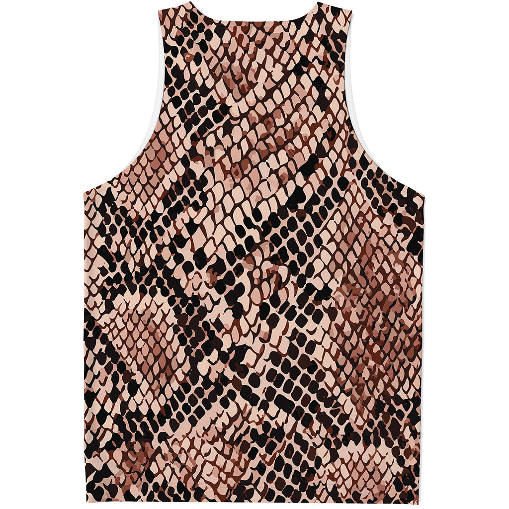 Watercolor Snakeskin Print Men's Tank Top