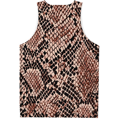 Watercolor Snakeskin Print Men's Tank Top