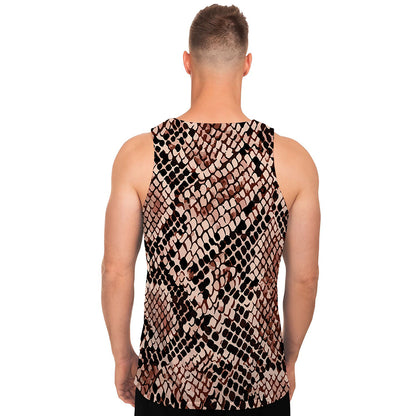 Watercolor Snakeskin Print Men's Tank Top