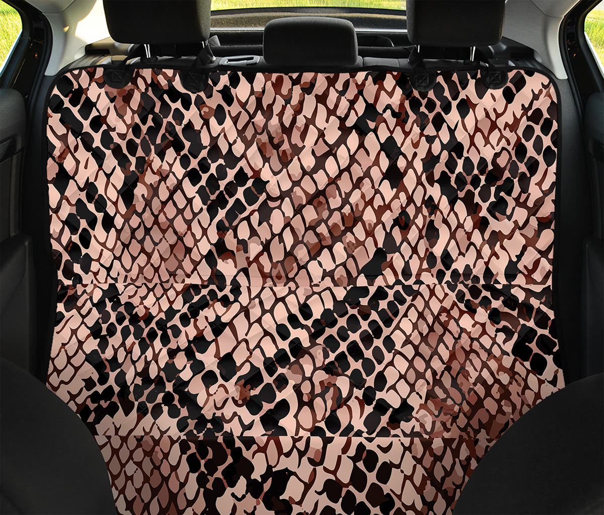 Watercolor Snakeskin Print Pet Car Back Seat Cover