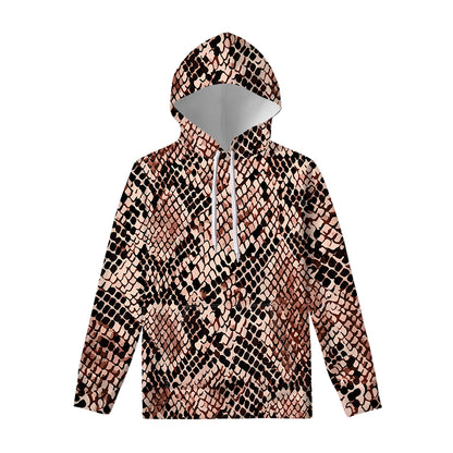 Watercolor Snakeskin Print Pullover Hoodie