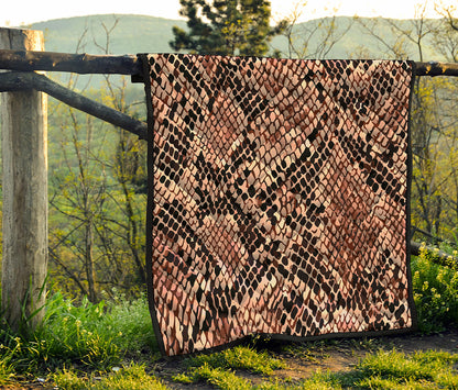 Watercolor Snakeskin Print Quilt