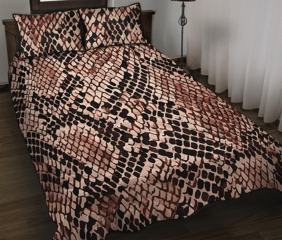 Watercolor Snakeskin Print Quilt Bed Set