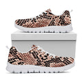 Watercolor Snakeskin Print White Running Shoes
