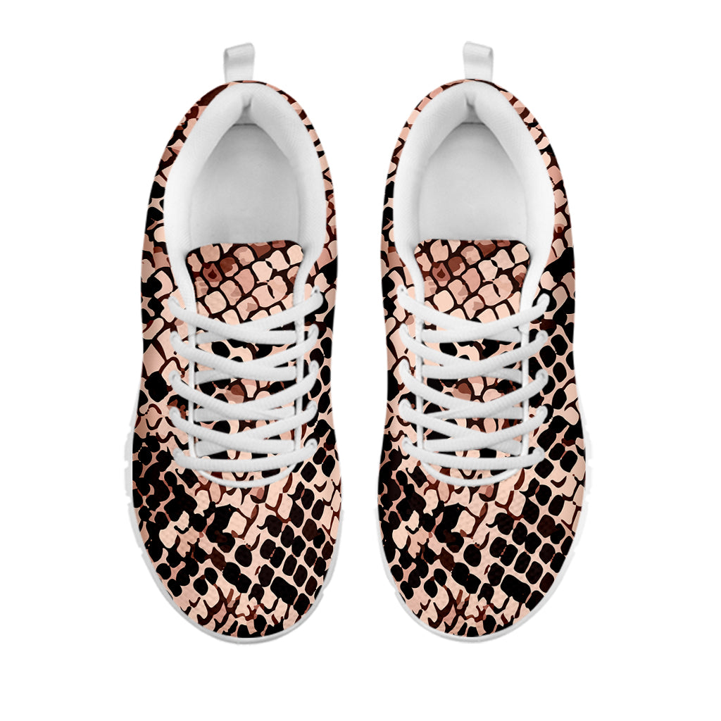 Watercolor Snakeskin Print White Sneakers