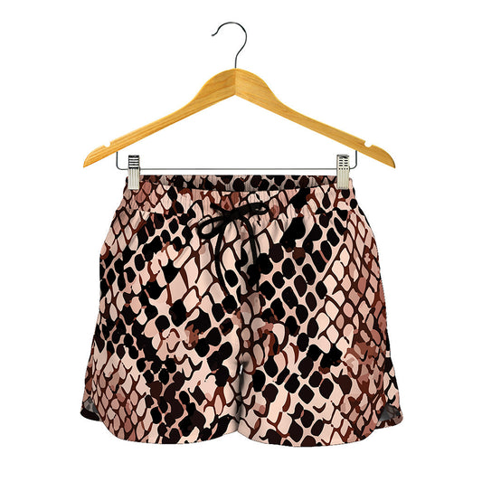 Watercolor Snakeskin Print Women's Shorts