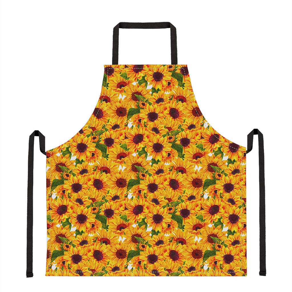 Watercolor Sunflower Pattern Print Apron